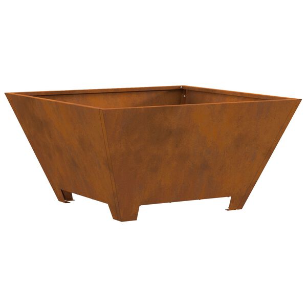 vidaXL Fire Pit Brown 23.62 x 23.62 x 11.81 in Steel