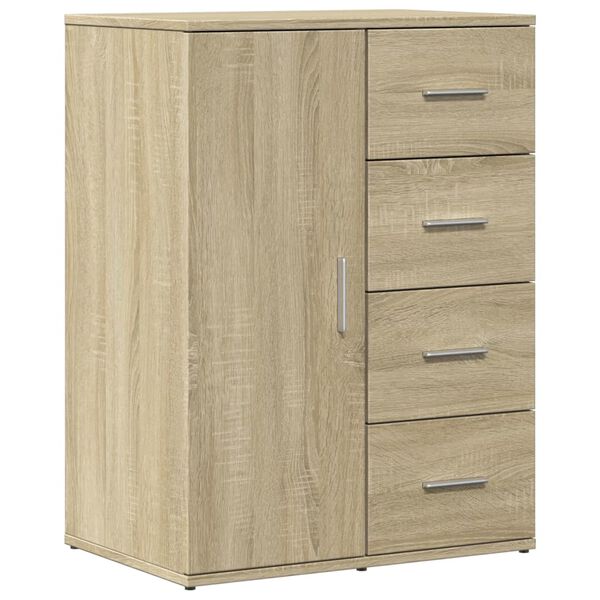 vidaXL Sideboard Sonoma Oak 23.2"x15.4"x31.5" Engineered Wood