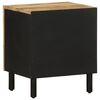vidaXL Bedside Cabinet Black Solid rough mango wood, iron Small