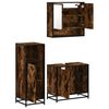 vidaXL Bathroom Furniture Set Smoked Oak Engineered wood, metal, glass