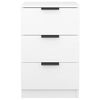 vidaXL Bedside Cabinet Set of 2 White Engineered Wood Bedside Cabinet