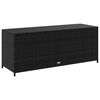 vidaXL Garden Storage Box Black PE rattan, Powder-coated steel