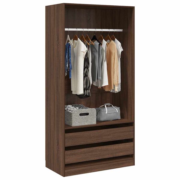vidaXL Wardrobe Brown Oak Engineered Wood Compact Wardrobe Rectangular