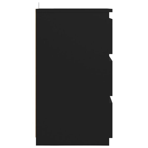 vidaXL Bed Cabinet Black Engineered wood 15.7 x 13.8 x 24.6 in