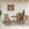 vidaXL Garden Lounge Set Folding 4 pcs Brown Solid Teak Wood