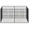 vidaXL Dog Playpen Black Galvanized steel Large Sturdy Dog Playpen