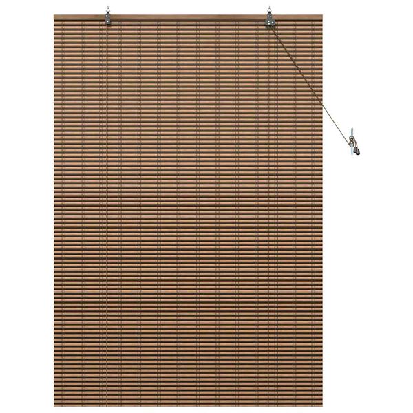 vidaXL Roller Blind with Curtains Manual Brown 43.31 x 62.99 in Bamboo