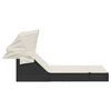 vidaXL Double Sun Lounger Black, Cream White