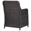 vidaXL Rattan Chair Black Steel frame Medium Removable Covers