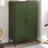 vidaXL Highboard Olive Green Steel Large Highboard Rectangular