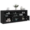 vidaXL Sideboard Black Engineered wood, Glass Standard
