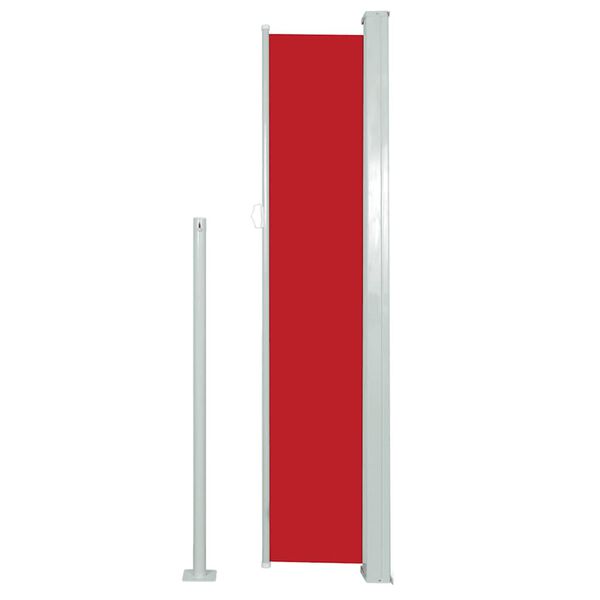 vidaXL Side Awning Red Polyester, Powder-Coated Steel 39.4 x 196.9 in