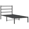 vidaXL Bed Frame Black Powder-Coated Steel Twin Modern Bed Frame