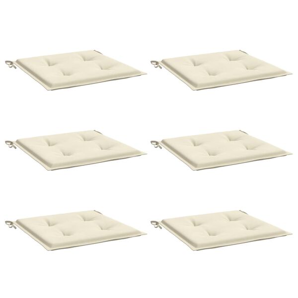 vidaXL Chair Cushion Set of 6 Cream Oxford fabric (100% polyester)