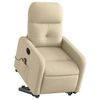 vidaXL Stand Up Massage Recliner Chair Cream Polyester, Metal, Plywood