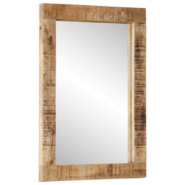 vidaXL Mirror Natural Wood Solid Mango Wood, Glass 27.6x19.7 in Durable
