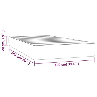 vidaXL Pocket Spring Bed Mattress Dark Gray 39.4"x79.9"x7.9" Twin XL Fabric