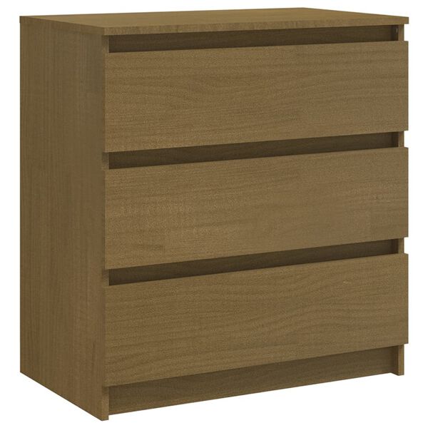 vidaXL Bedside Cabinet Honey brown Solid Pinewood 23.6x14.2x25.2 in