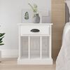 vidaXL Bedside Cabinet High gloss white Engineered wood Standard