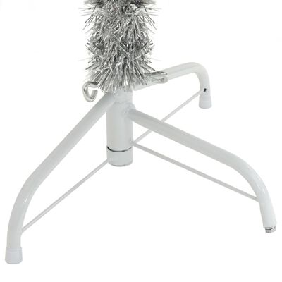 vidaXL Artificial Half Christmas Tree with Stand Silver 4 ft PET