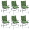 vidaXL Lowback Chair Cushion Set of 6 Leaf pattern