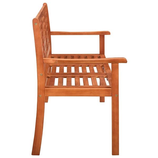 vidaXL Bench Eucalyptus Wood with Gray Cushion