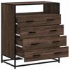 vidaXL Drawer Cabinet Brown Oak Engineered Wood, Metal
