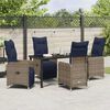vidaXL Table and Chair Set with Cushion 5 pcs Grey PE Rattan