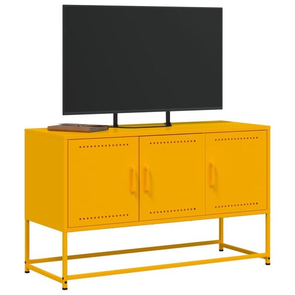 vidaXL TV Cabinet Mustard Yellow Steel 39.6 x 15.4 x 23.8 in TV Cabinet