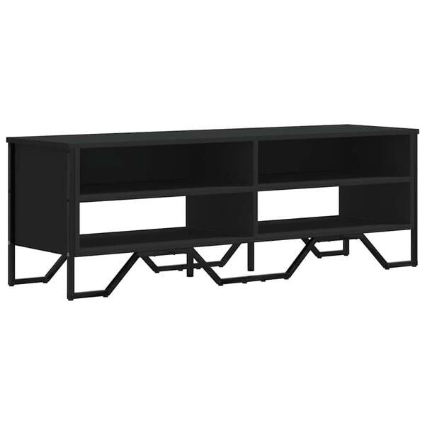 vidaXL TV Cabinet Black Engineered wood, Metal Medium TV Cabinet
