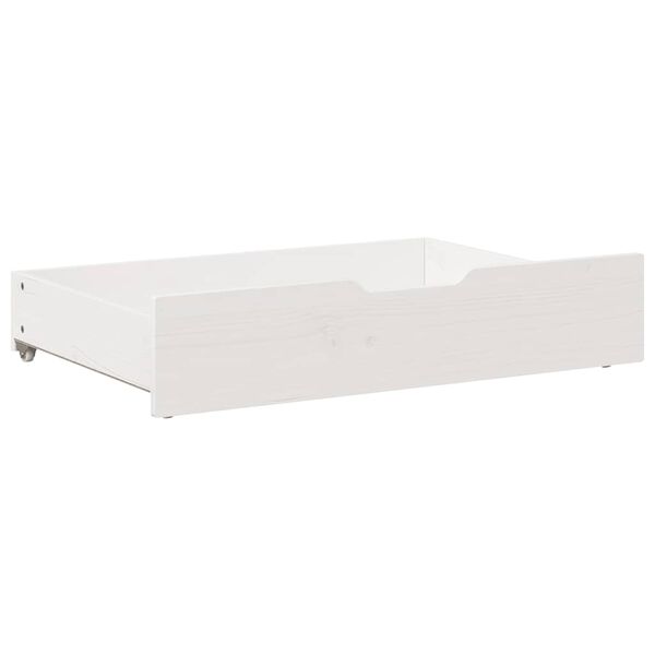 vidaXL Under-bed Drawer White Solid Pine Wood 31.5 x 21.7 x 6.7 in