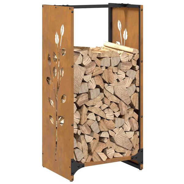 vidaXL Firewood Rack 15.7x11.8x31.5" Weathering Steel