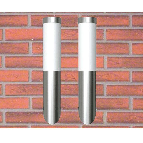 vidaXL Outdoor Wall Light Stainless Steel and Frosted Glass