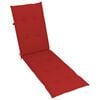 vidaXL Patio Deck Chair Red cushions Solid acacia wood Standard Foldable