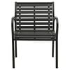 vidaXL Garden Chair Set of 2 Black Steel with powder-coated finish, WPC