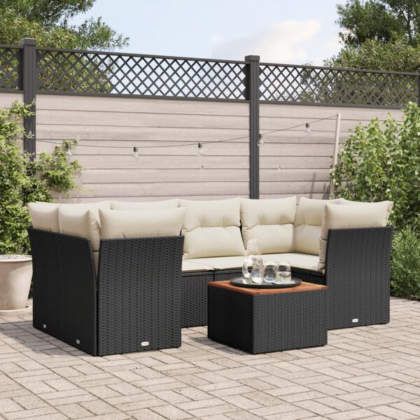 vidaXL Garden Sofa Set Black