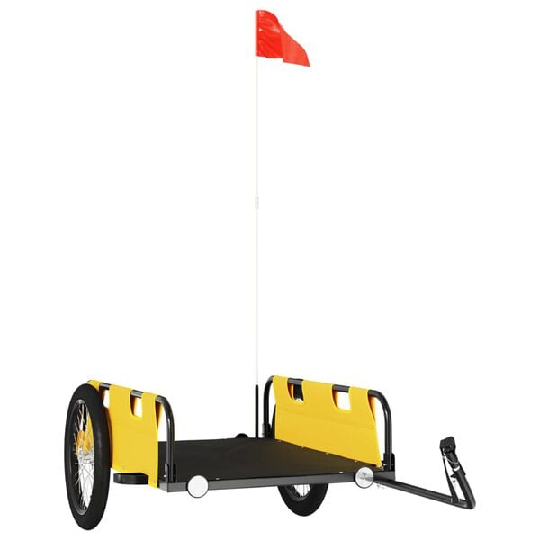 vidaXL Bike Trailer Yellow Oxford Fabric and Iron