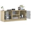 vidaXL TV Cabinet Sonoma oak Engineered wood, glass 40.2 x 14.6 x 16.5 in