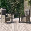 vidaXL Garden Dining Set Black PE Rattan Standard Adjustable Armrests