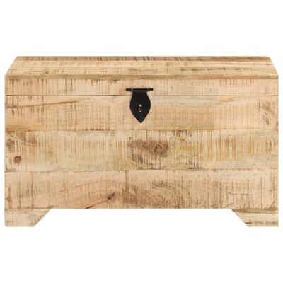 Wide wooden chest with latch, storage trunk