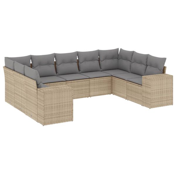 vidaXL Garden Sofa Set Beige, Light Grey