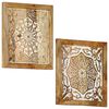 vidaXL Hand-Carved Wall Panels 2 pcs Solid Mango Wood 23.6"x23.6"x1"