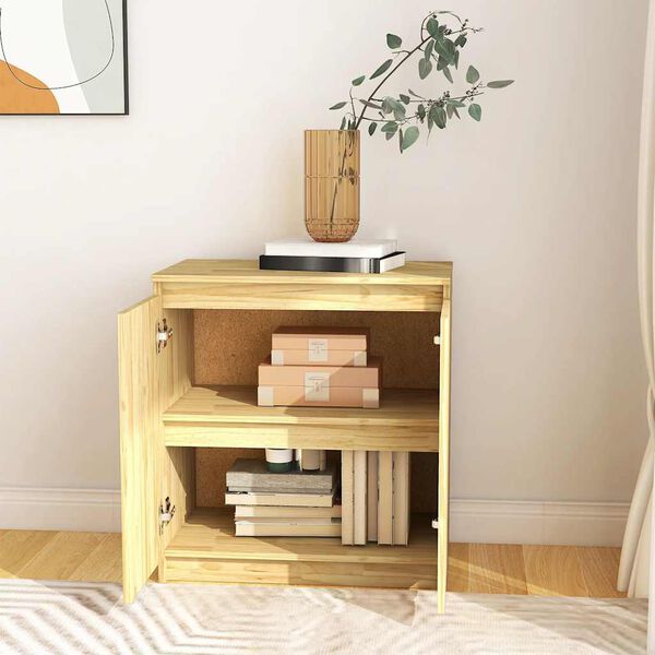 vidaXL Side Cabinet Natural wood Solid pine wood Medium Cabinet