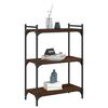 vidaXL Bookcase Brown oak Engineered wood, metal Medium Adjustable Feet