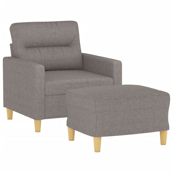 vidaXL Sofa Chair with Footstool Taupe 23.6" Fabric