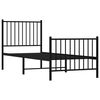 vidaXL Bed Frame Black Steel Small Single Traditional Strong