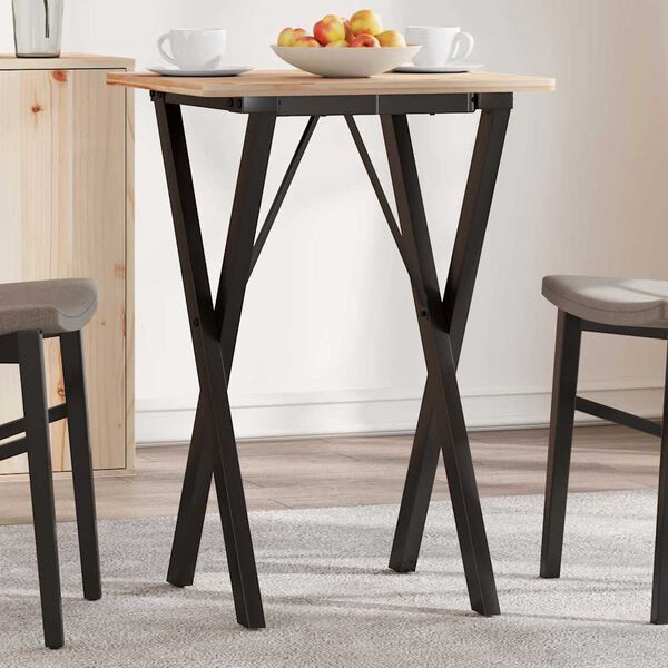 vidaXL Dining Table Leg Black Powder-coated steel Standard Durable