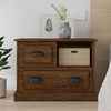 vidaXL Bedside Cabinet Brown Oak Engineered Wood 23.6 x 15.4 x 17.7 in