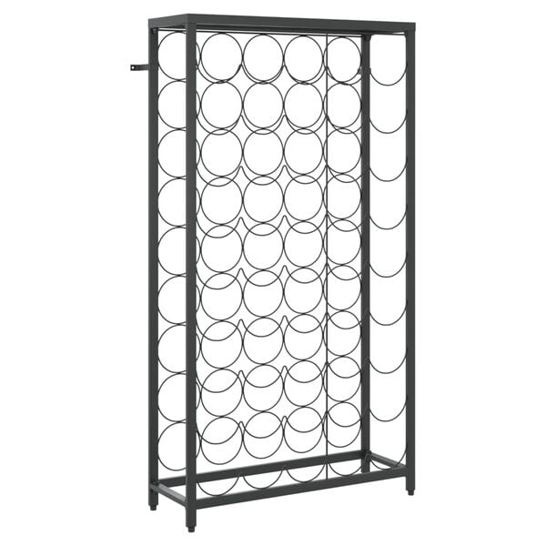 vidaXL Wine Rack for 45 Bottles Black 21.3"x7.1"x39.4" Wrought Iron