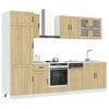 vidaXL Kitchen Cabinet Set Sonoma oak Engineered wood and glass Large